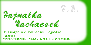 hajnalka machacsek business card